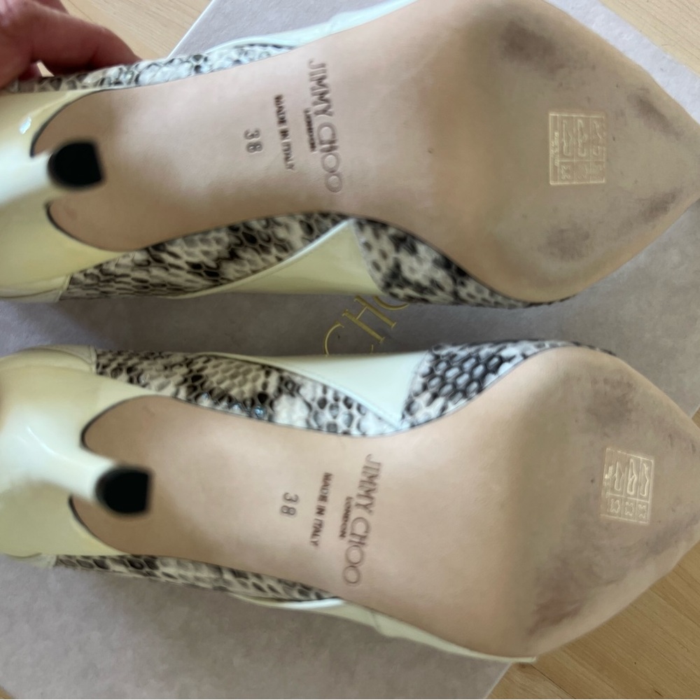 Jimmy Choo Ivory and Snakeskin Pattern Heels - Picture 5 of 7